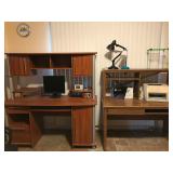 Contemporary Desk with Hutch and Traditional Desk with Hutch
