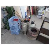 Box lots with linens, house hold items, kitchenware