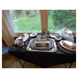 Extensive selection of silver plated serving pieces