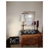 Great painted chest with black marble top