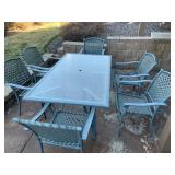 Outdoor Patio Table and Chairs with large umbrella