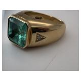 Emerald 8.50ct, Gold Ring. 14KT, 11.95grams. Mens, Appraisal 2010 Was For $22,255.00 