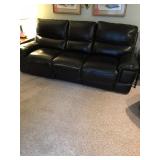 Leather sofa with electric recliners