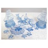 Frosty and depression glass ornaments