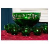 Green Forest Tom Jerry punch bowl set