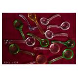 Depression glass condiment spoons 