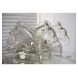 Horse glass bookend 1930"s