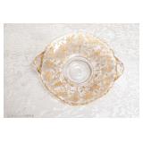 Glass and  gold candy dish