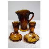 Vintage Anber pitcher and glasses