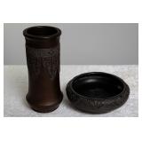 Japanese vases and plate