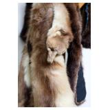 Vintage shawl stole fox fur
