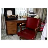 Vintage desk and leather chair