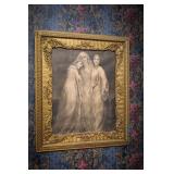 Antique Wooden Frame and Print