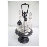 Antique Meriden Silver Plated Cruet Set