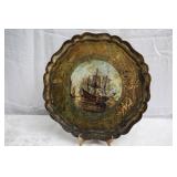 antique wooden serving platter 