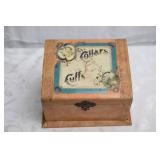 Antique Victorian Collar/Cuffs Box-Celluloid Top 