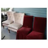 Antique wing chair and event chairs