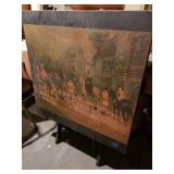 Antique Fold able table "The Hunt" Antique Fold able table "The Hunt"
