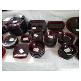 Ruby Red Plates, square and round Ruby Red Plates, square and round