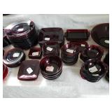 Ruby Red Plates, square and round