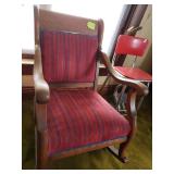 Antique red striped chair