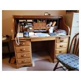 Amish wood Roll Top with hand carved Handles $300.00