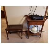 Antique Wash Stand and Antique Pitcher and Bowl