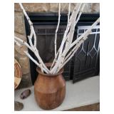 Hand done wood vase large