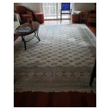 Pure. WOOL hand weaved from Pakistan Room Rug, 113" wide by 12 ftc91/2 " L , with non slip pad,  con