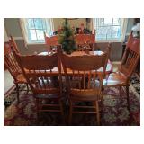 Quality Amish Built Table, w/2 Leafs, 6 chairs, 47"L by 36" W, asking  $700.00