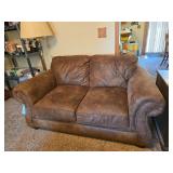 Brown Suede Love Seat