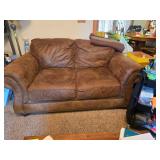 Suede Brown Love Seat