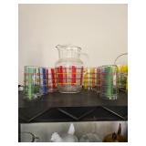 Vintage Pitcher and 8 glasses in great shape