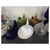 Vintage covered chickens