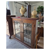 LEADED Glass window panes Top Cabinet Antique  $90.00
