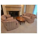 Striped Hick Love Seats pair of them, 