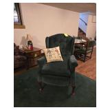 Hunter Green Wing Back, Barcalounger Recliner :$150.00