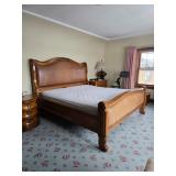 Beautiful King Size Ralph Lauren Wood and Leather High quality Bed