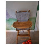 wood high chair with pads