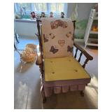 Beautiful padded wood rocking chair - $75.00