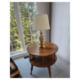 Ethan Allen Round Spindle Table 25" T, 28"W, - $125.00