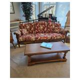 Ethan Allen Spindle Sofa solid maple, slight fading on cushions - $250.00 - Heirloom coffee $95