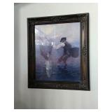 Striking Antique Frame - Quality Art- August Hagborg - Fisherman w net 38" by 32" - $650.00