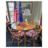 Round Ethan Allen Table with 4 captains chairs and pads - 42"Round, 29" T - $250.00 set