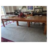 Custom Made Solid Birch edge Table 54"W, 132"L, Engraved "Give Us This Day our Daily Bread"  $2,000 