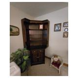 Ethan Allen Dark Stained Corner Hutch , 78"T,  19" from wall-$275.00