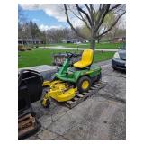 John Deere F510 with snow blower attachment