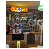 Lots of Bar signs, Vtg Bottles and cans and so much more