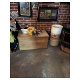 Wood Packer Box $70, Mobil Oil Garbage can $200