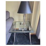 Glass and Silver Metal End Table - matches the coffee table - $60.00